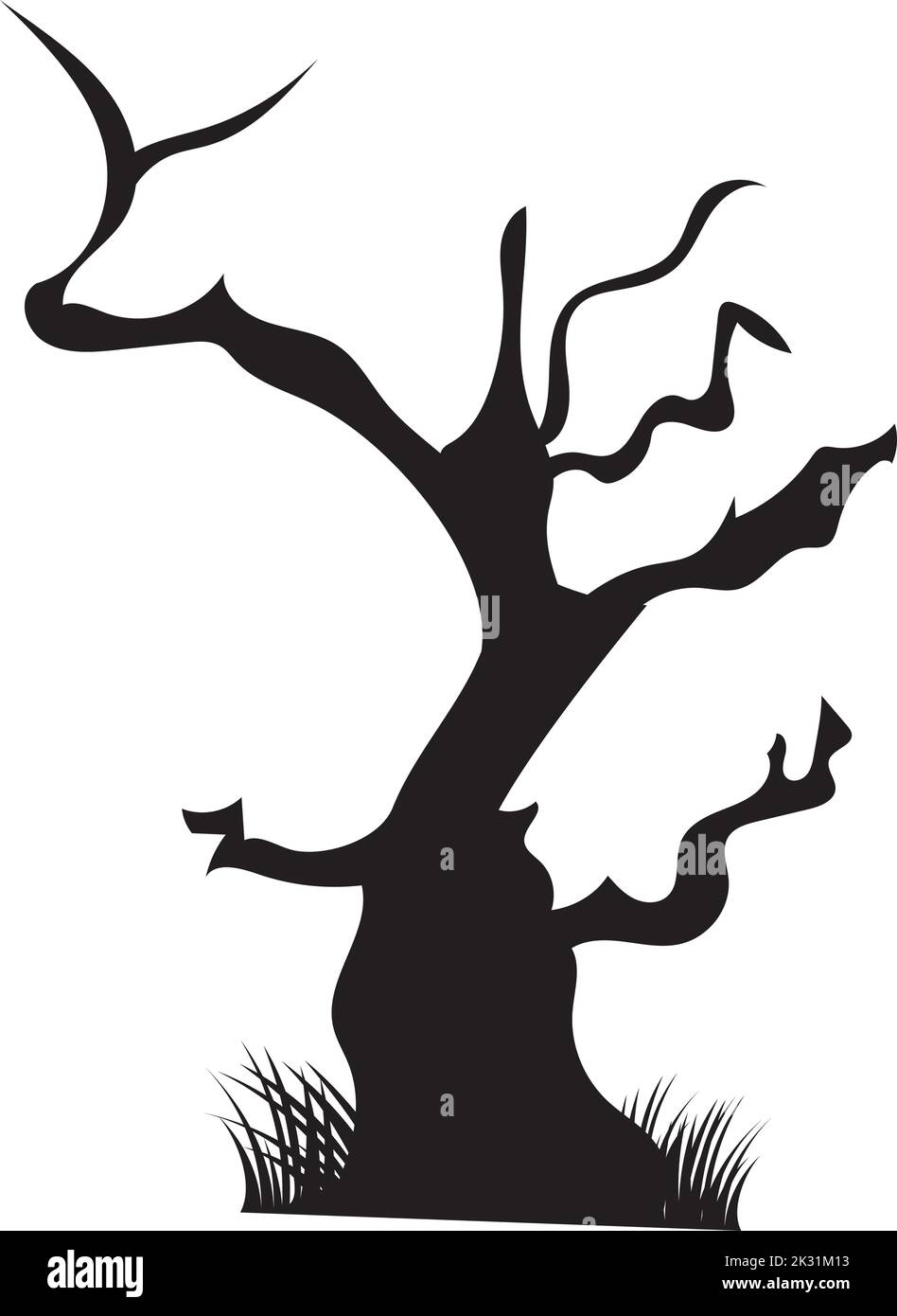 Trockene schwarze Silhouette von Bäumen Stock Vektor