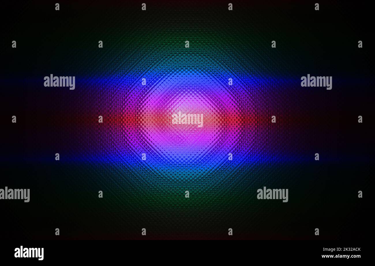 Abstraktes Glas auf schwarzem Hintergrund, unbekannte wissenschaftliche Details Stockfoto