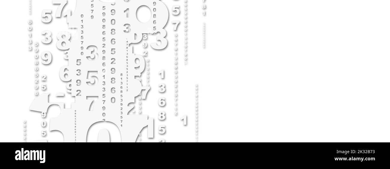 Kreativer und moderner Hintergrund mit Zahlen. Stockfoto