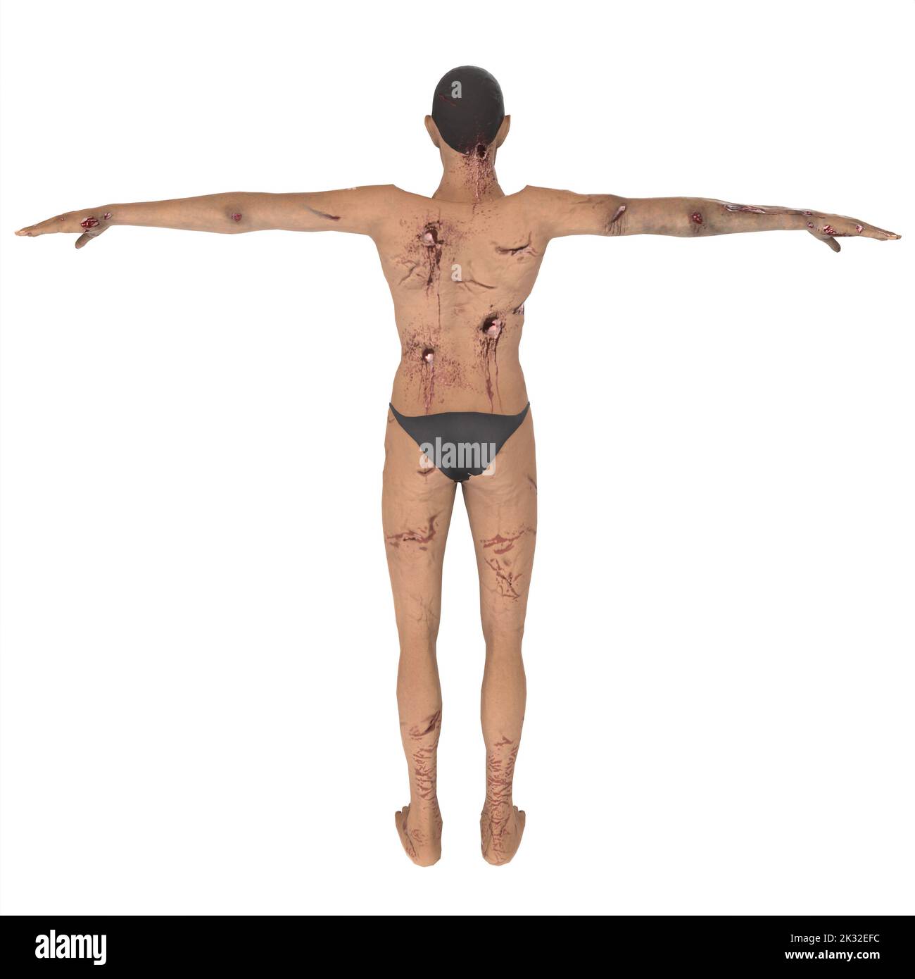 Zombie Biter Charakter 3D Modellierung Stockfoto