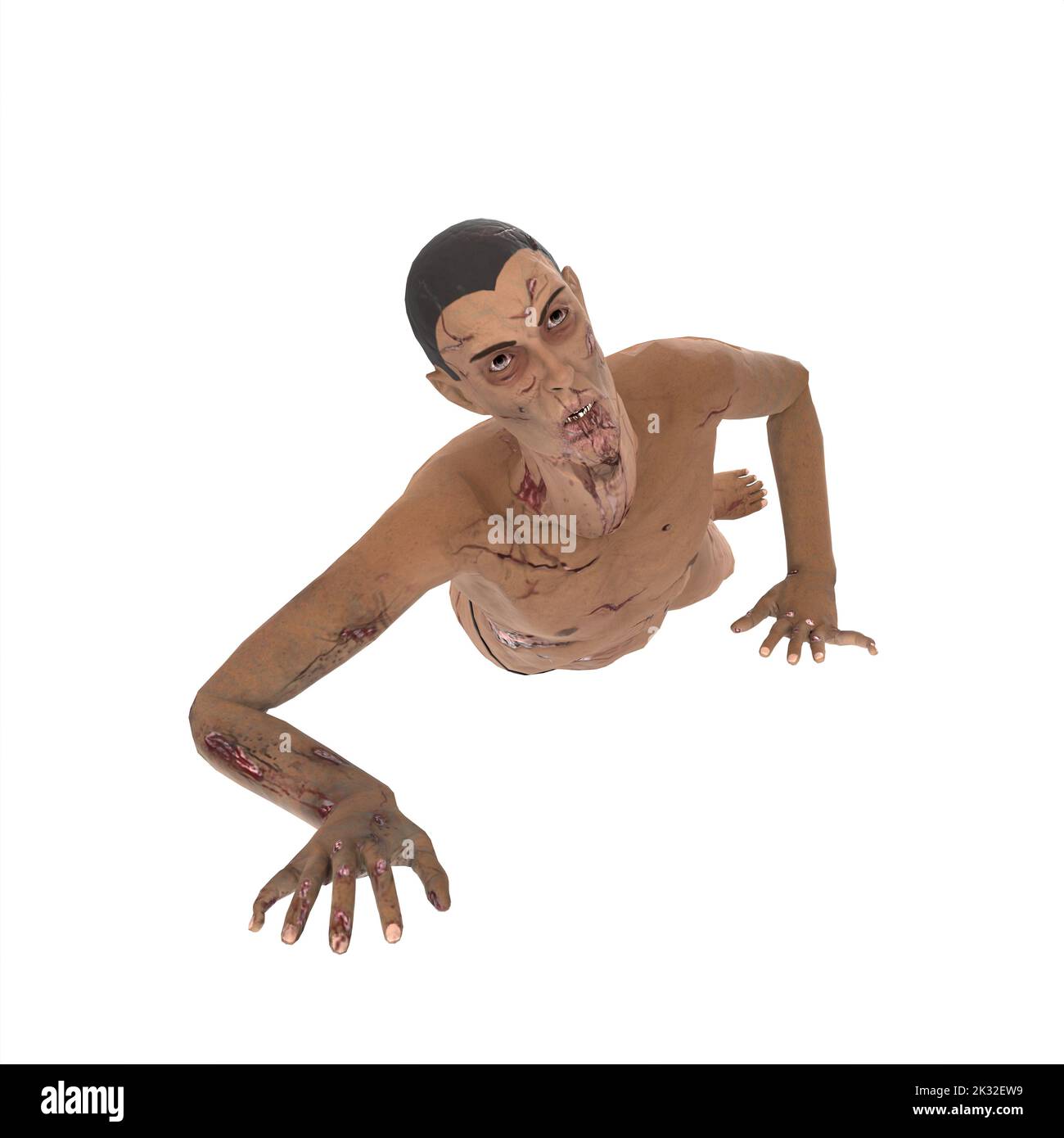 Zombie Biter Charakter 3D Modellierung Stockfoto