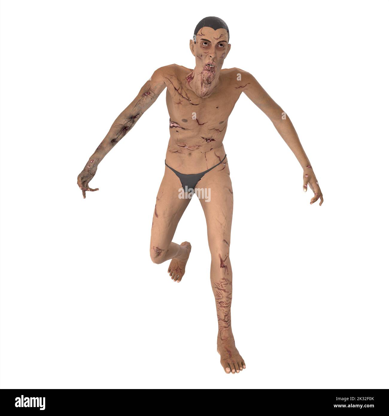 Zombie Biter Charakter 3D Modellierung Stockfoto