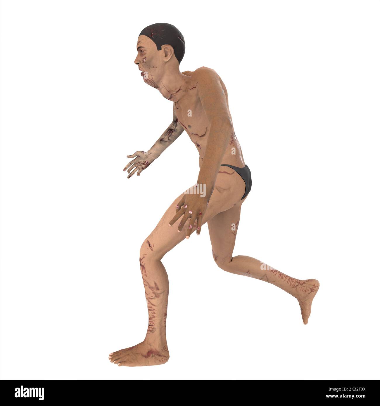 Zombie Biter Charakter 3D Modellierung Stockfoto