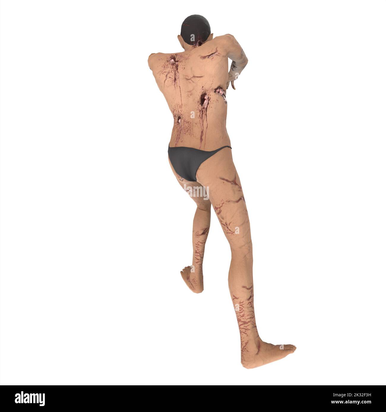 Zombie Biter Charakter 3D Modellierung Stockfoto