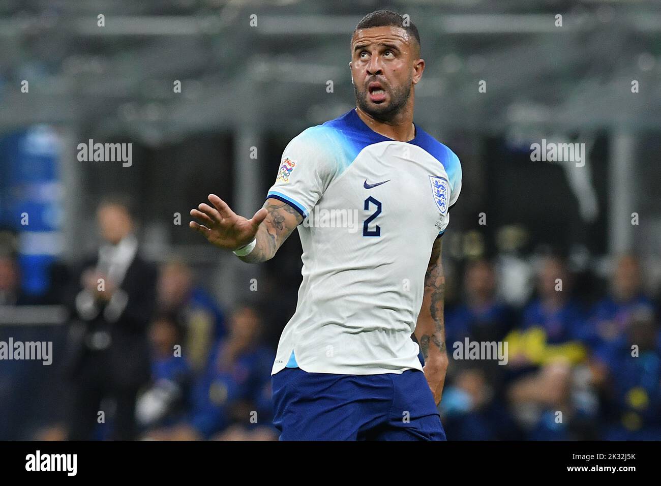 Mailand, Italien. 23. September 2022. Kyle Walker aus England beim Spiel der Europäischen Nationenliga 2022 in Mailand, Italien, 23.. September 2022 Fotografo01 Quelle: Independent Photo Agency/Alamy Live News Stockfoto