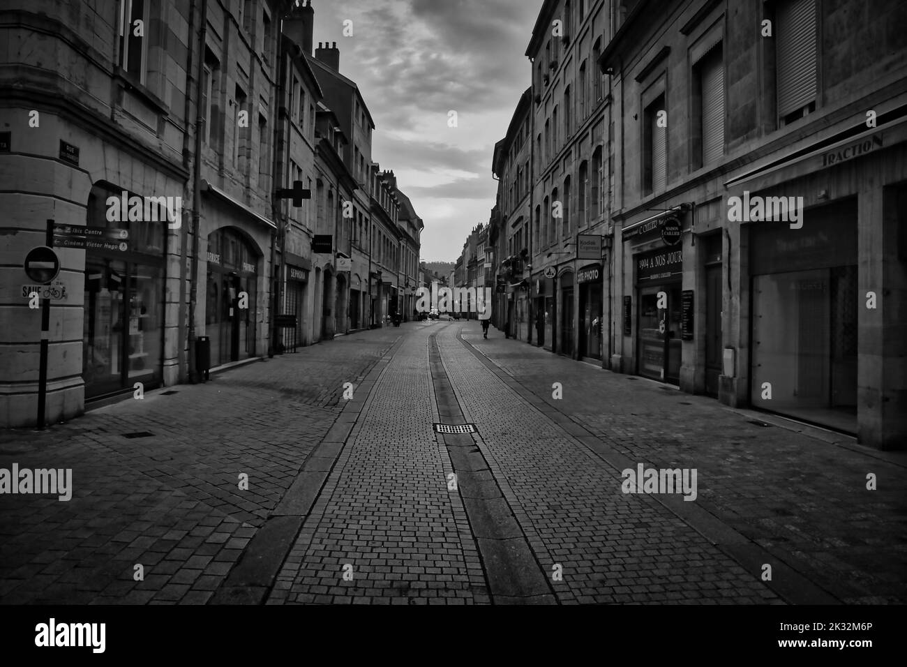 Barn Street bei Besancon S/W Stockfoto