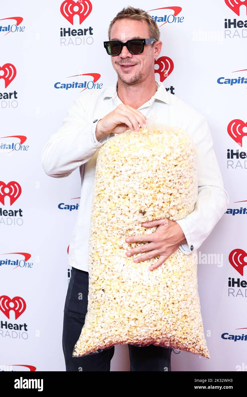 LAS VEGAS, NEVADA, USA - 23. SEPTEMBER: Diplo posiert im Presseraum beim iHeartRadio Music Festival 2022 - Night 1, das am 23. September 2022 in der T-Mobile Arena in Las Vegas, Nevada, USA, stattfand. (Foto von Xavier Collin/Image Press Agency) Stockfoto