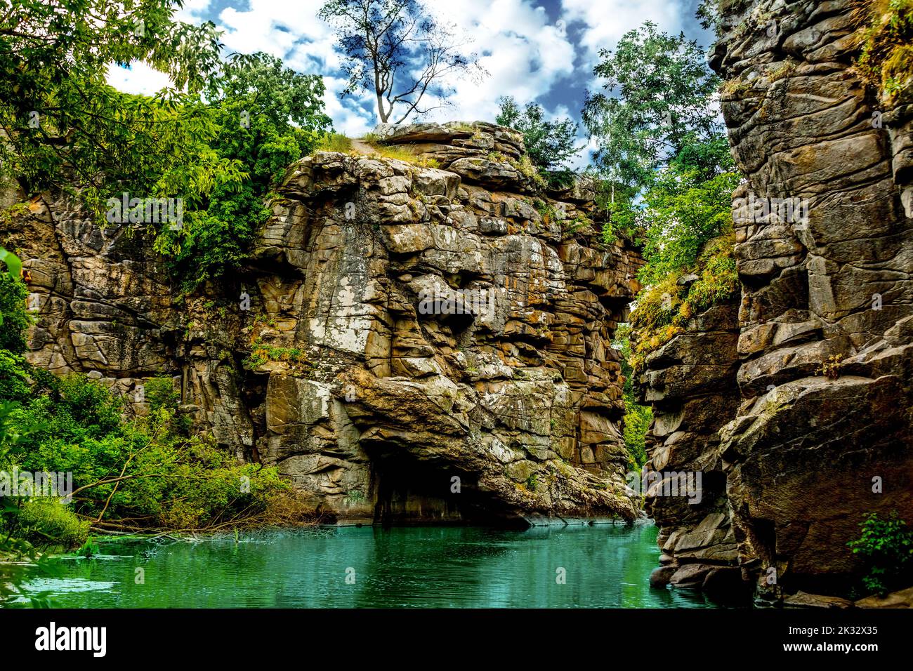 Erstaunliche Landschaft in Canyon, Buky, Ukraine Stockfoto