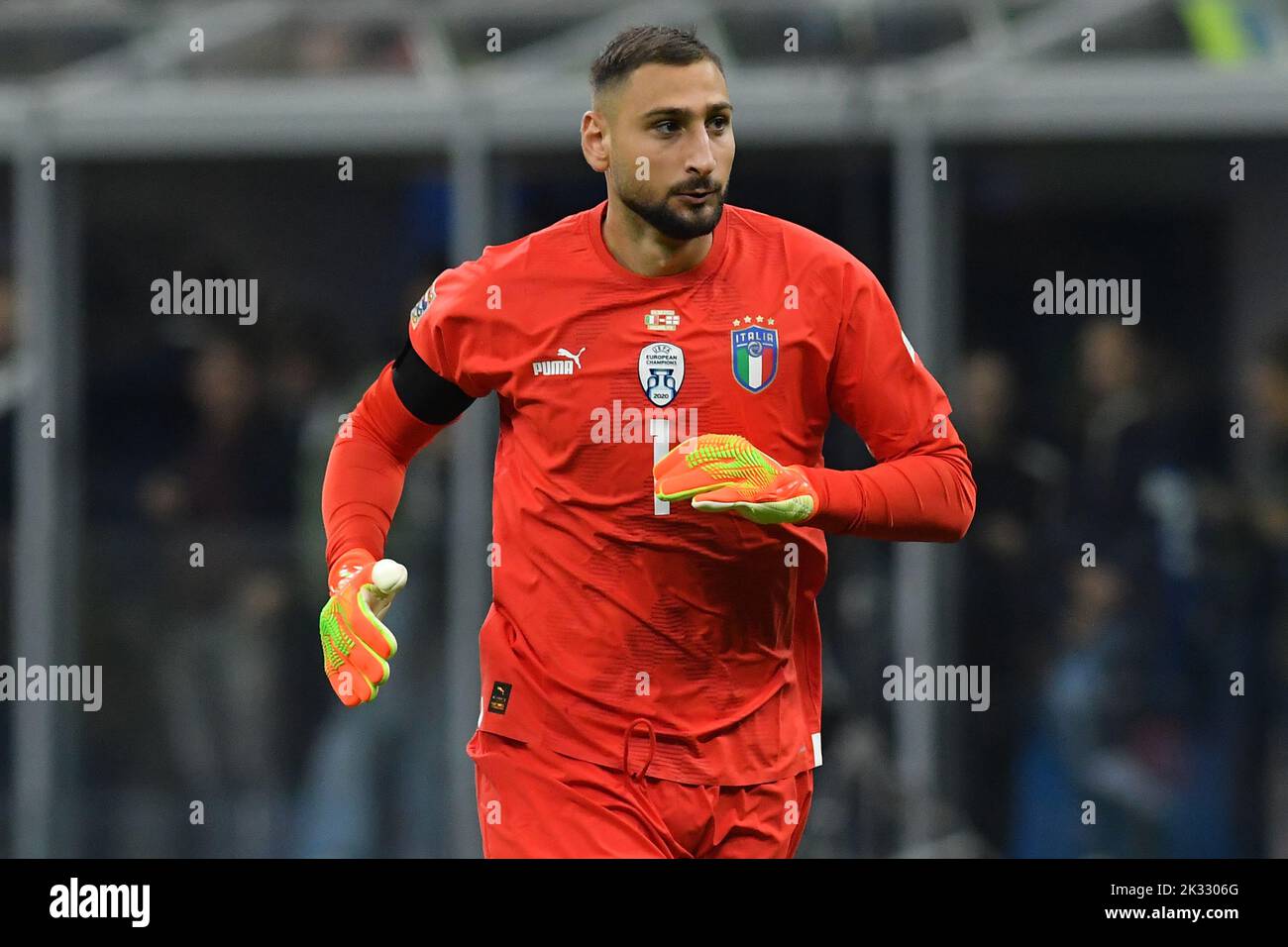 Mailand, Italien. 23. September 2022. Gianluigi Donnarumma von Italien während des Spiels der Europäischen Nations League 2022 Italien-England Giuseppe Meazza Stadion in Mailand, Italien, 23.. September 2022 (Foto der Gutschrift AllShotLive/ Credit: SIPA USA/Alamy Live News Stockfoto