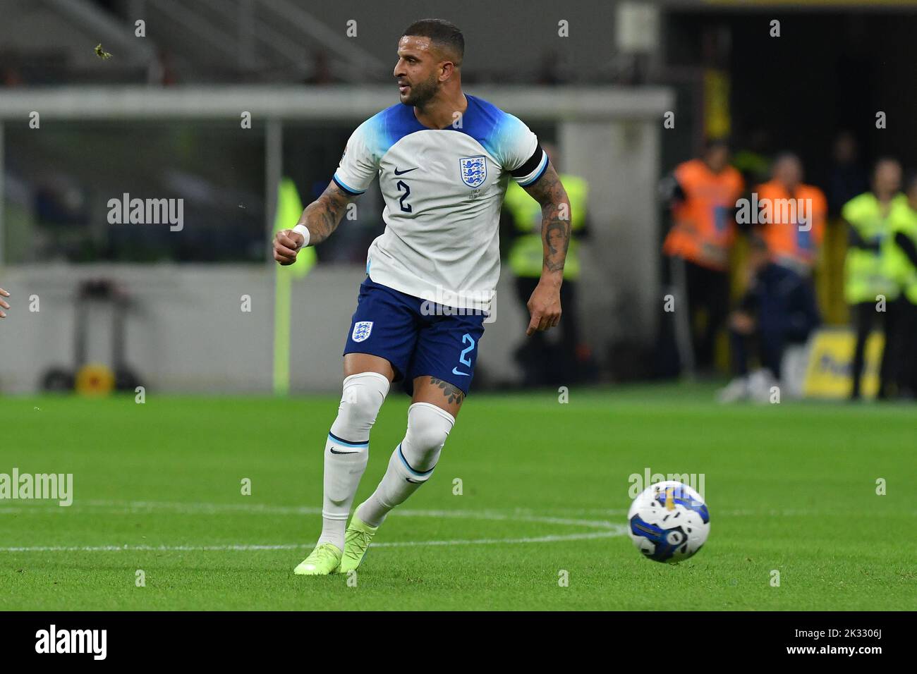 Mailand, Italien. 23. September 2022. Kyle Walker aus England beim Spiel der Europäischen Nationenliga 2022 in Mailand, Italien, 23.. September 2022 (Foto: AllShotLive/ Credit: SIPA USA/Alamy Live News Stockfoto