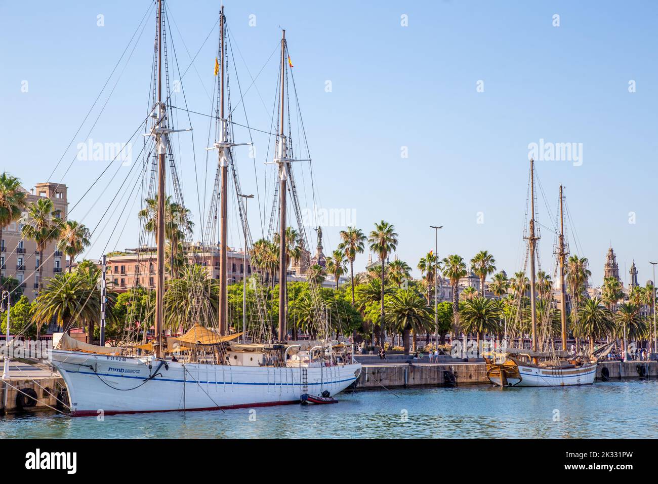 Pailebote Santa Eulàlia, Teil des Museu Marítim de Barcelona, liegt in Barcelona, Spanien Stockfoto