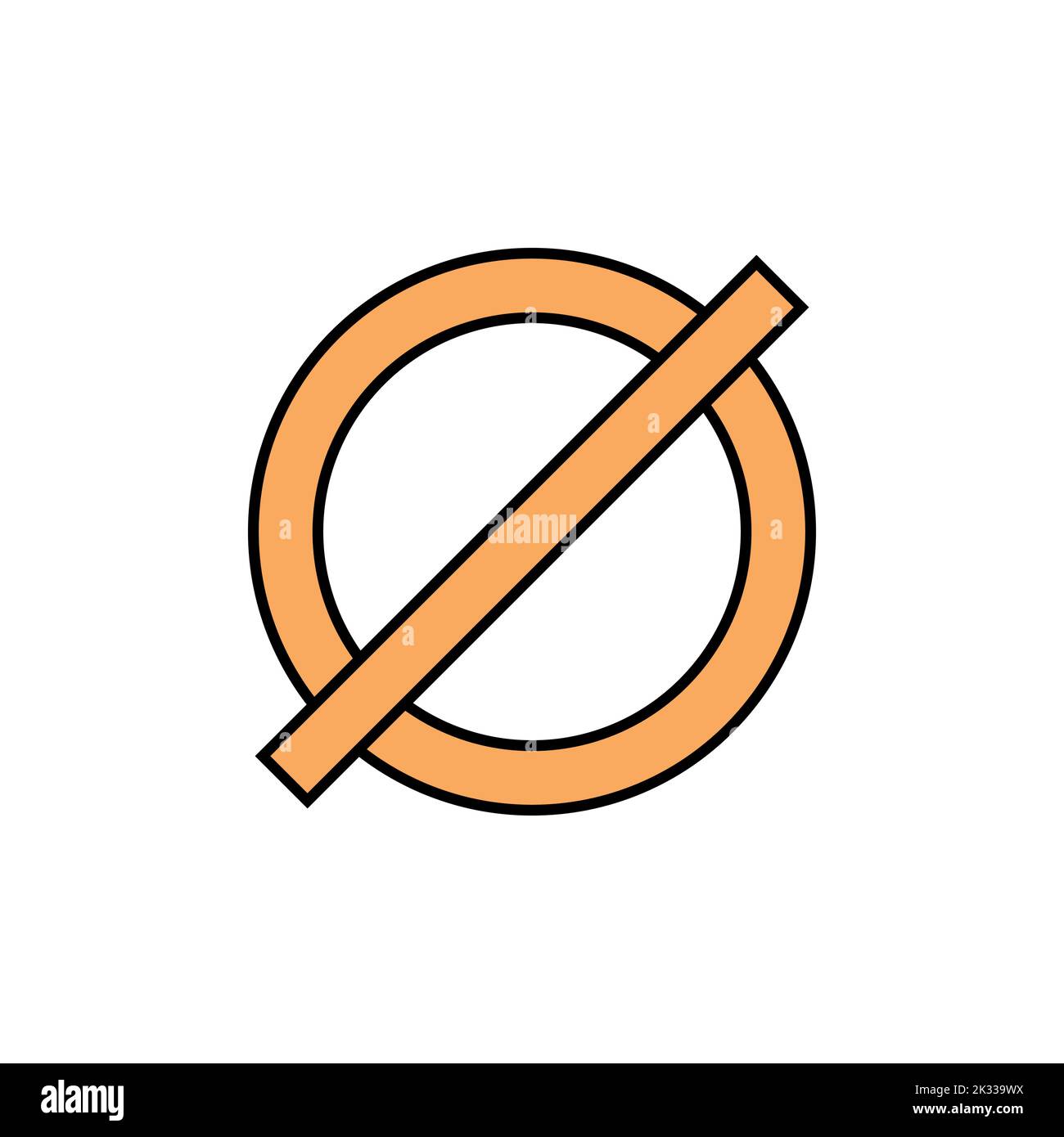 Leerer Satz oder Null Satz oder gestrichene Null Symbol Symbol in der Mathematik Stock Vektor