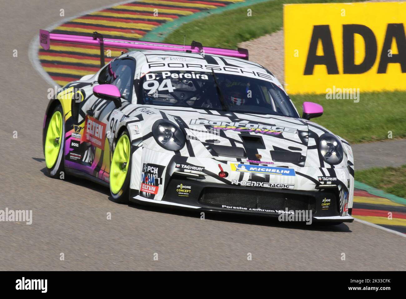 Hohenstein-Ernstthal und Oberlungwitz, Deutschland. , . Rennen 1 auf dem SACHSENRING, DYLAN PEREIRA Luxemburg - PORSCHE CARRERA CUP DEUTSCHLAND Racing mit Team Phoenix, Porsche 911 GT3 Cup Version - gebührenpflichtig, Foto Copyright © Volker LANGE/ATPimages (LANGE Volker/ATP/SPP) Quelle: SPP Sport Pressefoto. /Alamy Live News Stockfoto