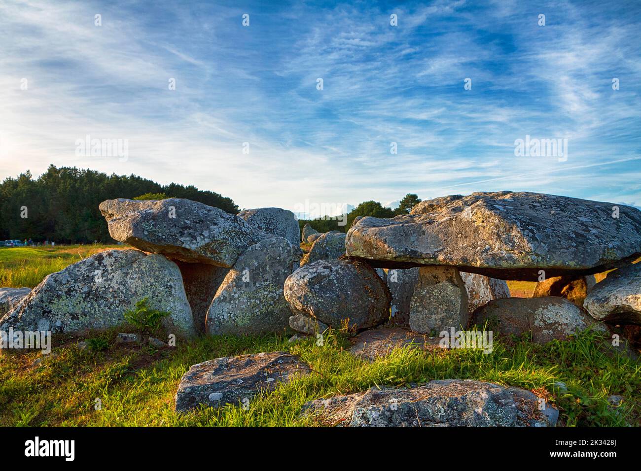 Menhire in der Nähe von Carnac, Megalithkultur, Bretagne, Frankreich Stockfoto