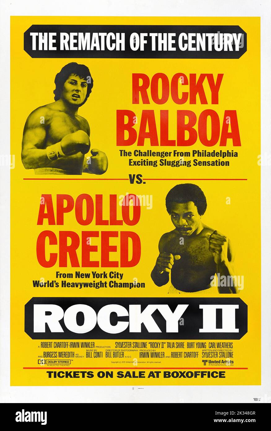 Boxing Poster - Rocky ist ein US-amerikanischer Drama-Film von 1976 unter der Regie von John G. Avildsen, geschrieben von und mit Sylvester Stallone. Stockfoto