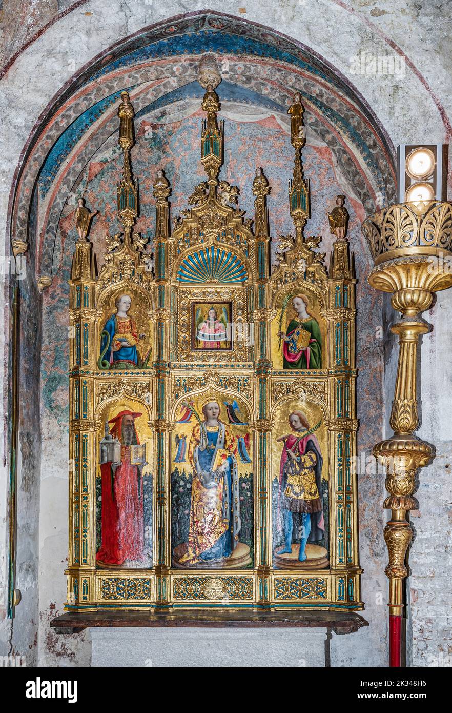 Italien Venetien Venedig die Kirche San Zaccaria (9. Jhd.) Kapelle San Tarasio Santa Sabina - Polyptychon Stockfoto