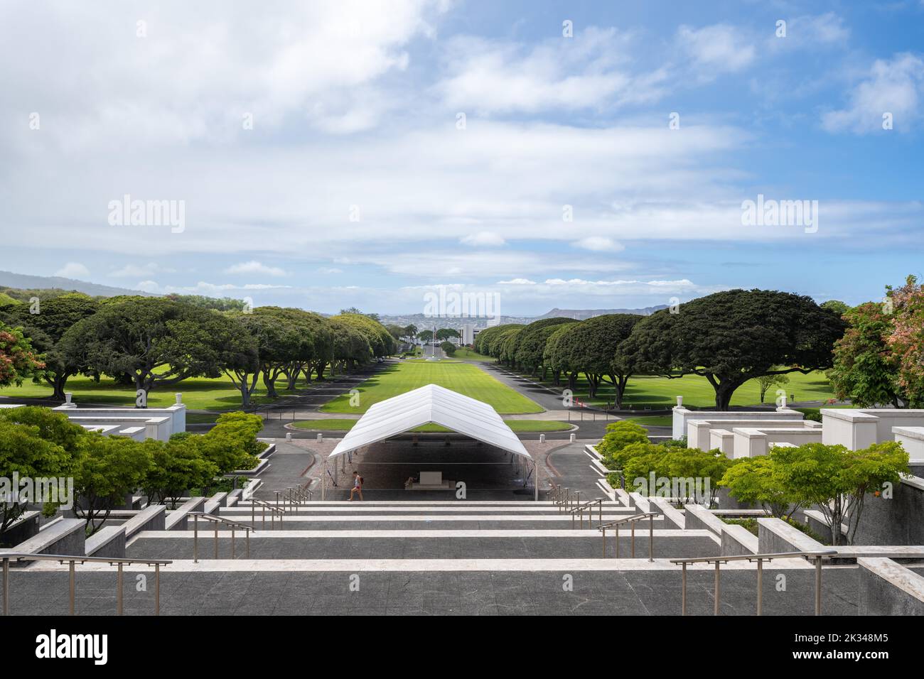 National Memorial Cemetery of the Pacific, Honolulu, Oahu, Hawaii, USA, Nordamerika Stockfoto