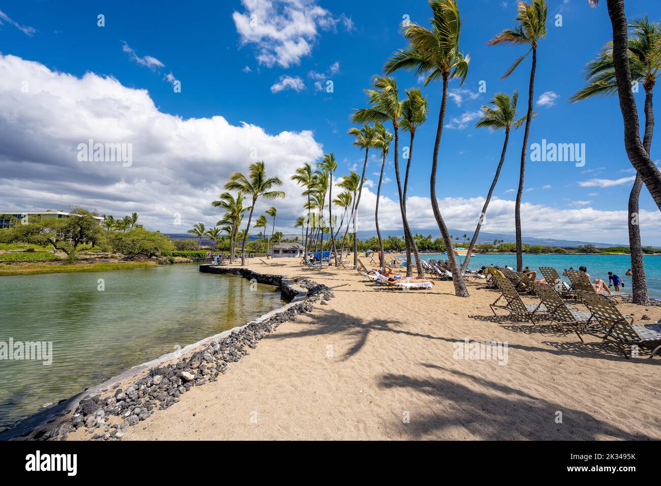 'Anaeho'omalu Beach, Waikoloa, Big Island, Hawaii, USA, Nordamerika Stockfoto