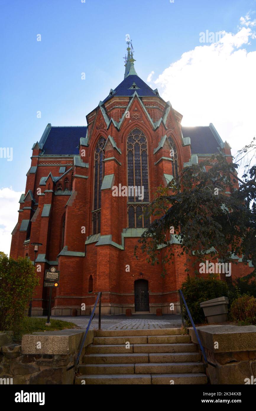 Stockholm, Schweden, September 2022: Außenansicht der schönen St.-Johannes-Kirche (Sankt Johannes kyrka) Stockfoto