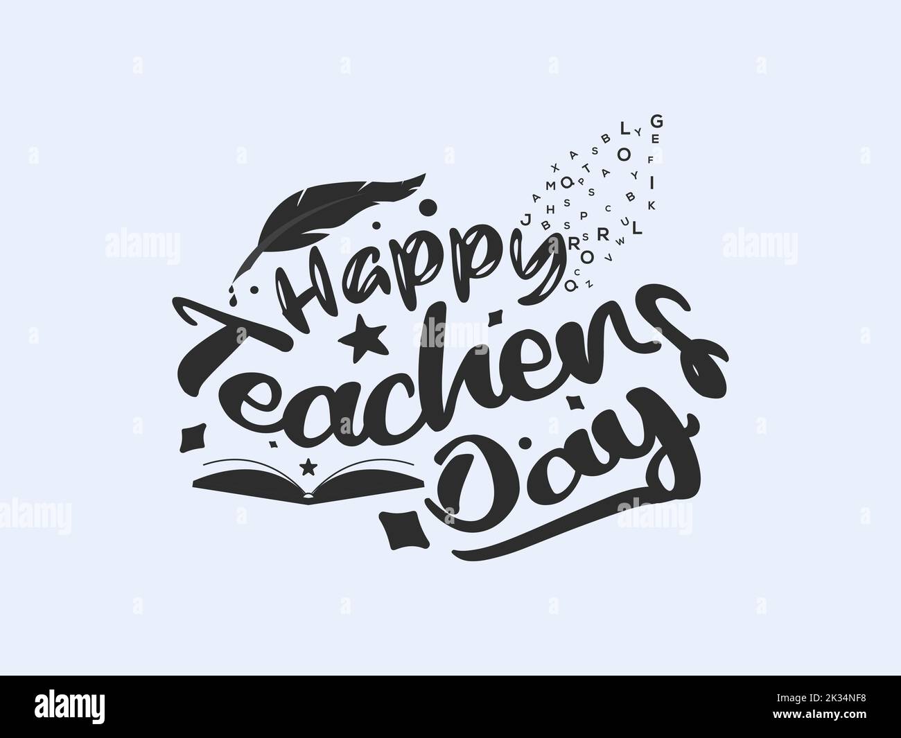 Happy Teachers Day Vektor Kalligraphie Design mit kreativen Doodle Feier Stock Vektor