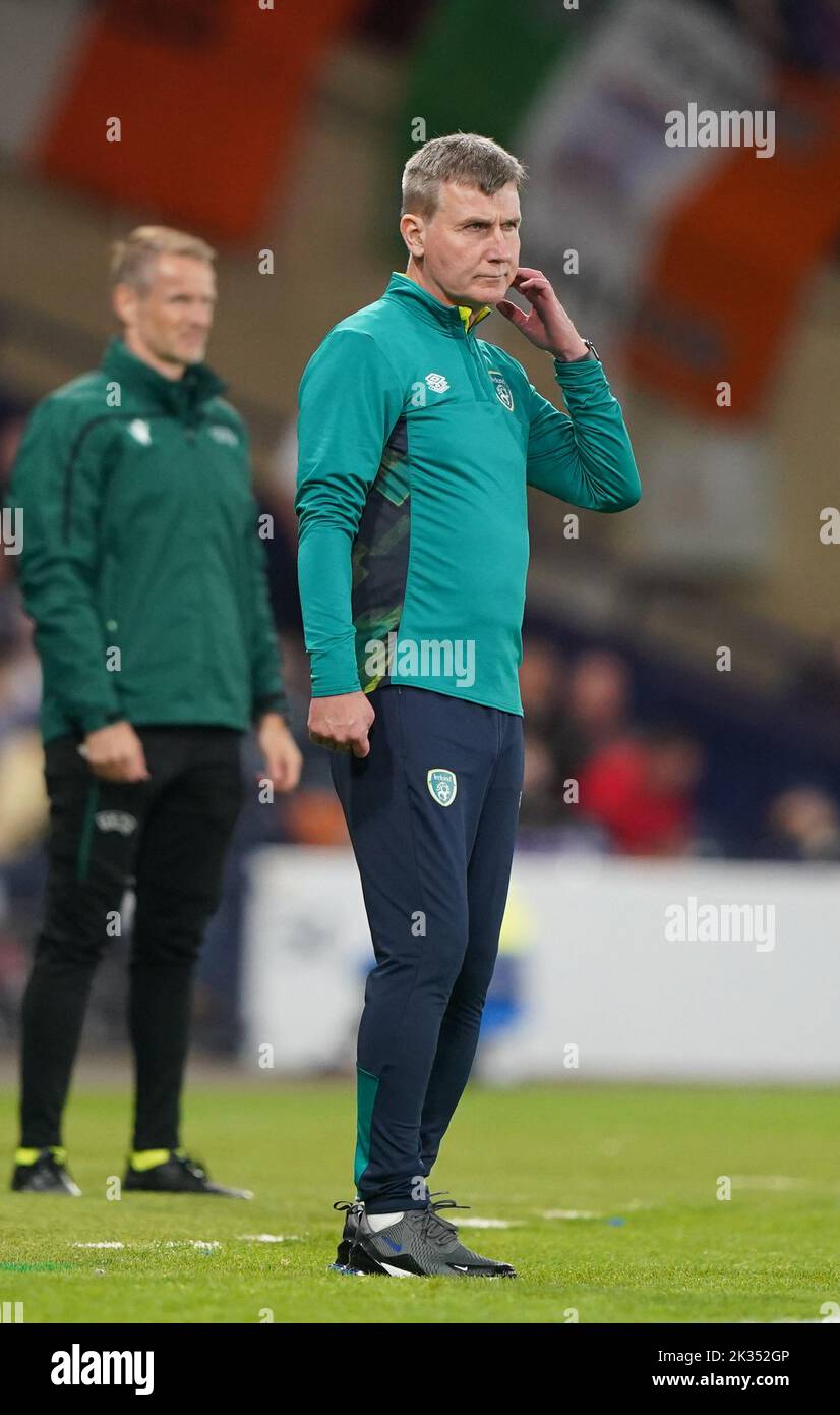 Stephen Kenny, Manager der Republik Irland, während des UEFA Nations League Group E-Spiels im Hampden Park, Glasgow. Bilddatum: Samstag, 24. September 2022. Stockfoto
