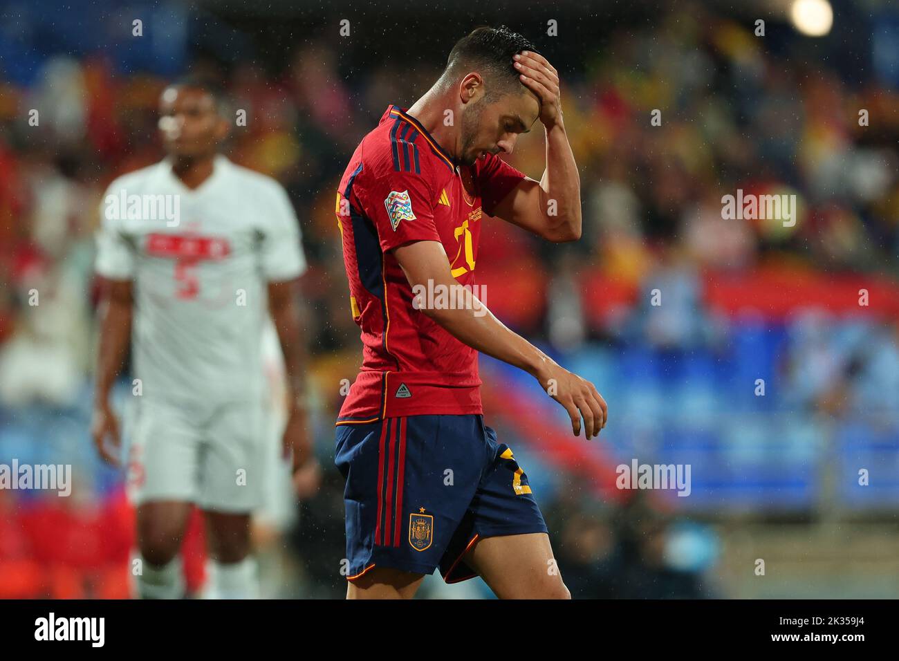 Pablo Sarabia aus Spanien während der UEFA Nations League Ein Spiel der Gruppe 2 zwischen Spanien und der Schweiz in La Romareda am 24. September 2022 in Zaragoza, Spanien Stockfoto