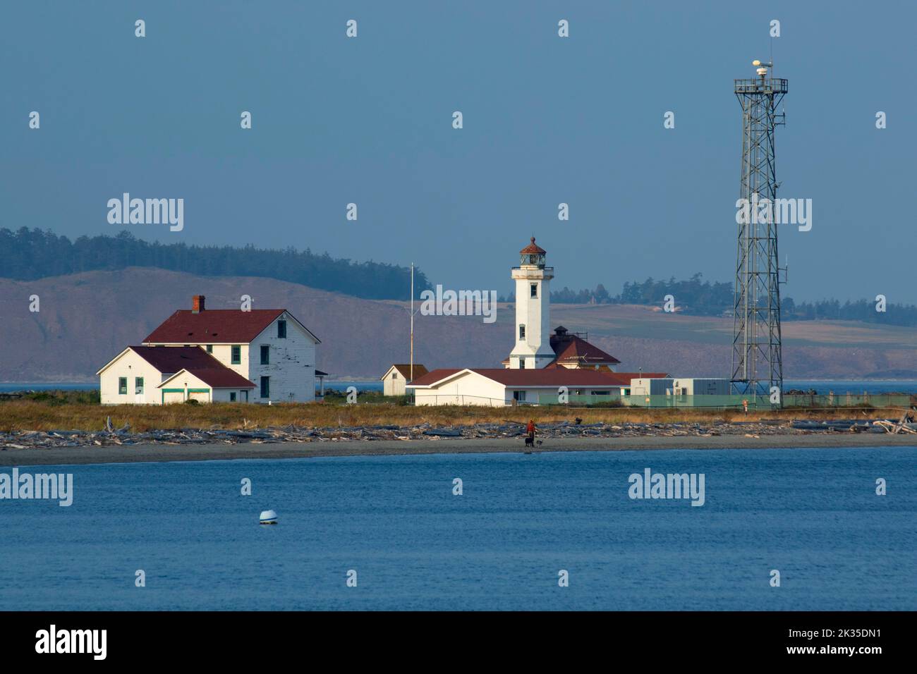 Zeigen Sie Wilson Lighthouse, Fort Worden State Park, Washington Stockfoto