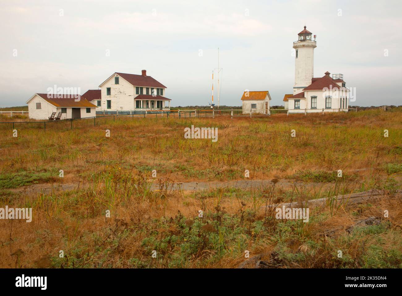 Zeigen Sie Wilson Lighthouse, Fort Worden State Park, Washington Stockfoto