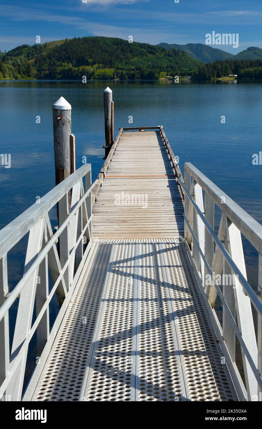 Lake Pleasant Dock, Lake Pleasant Recreation Area, Beaver, Washington Stockfoto