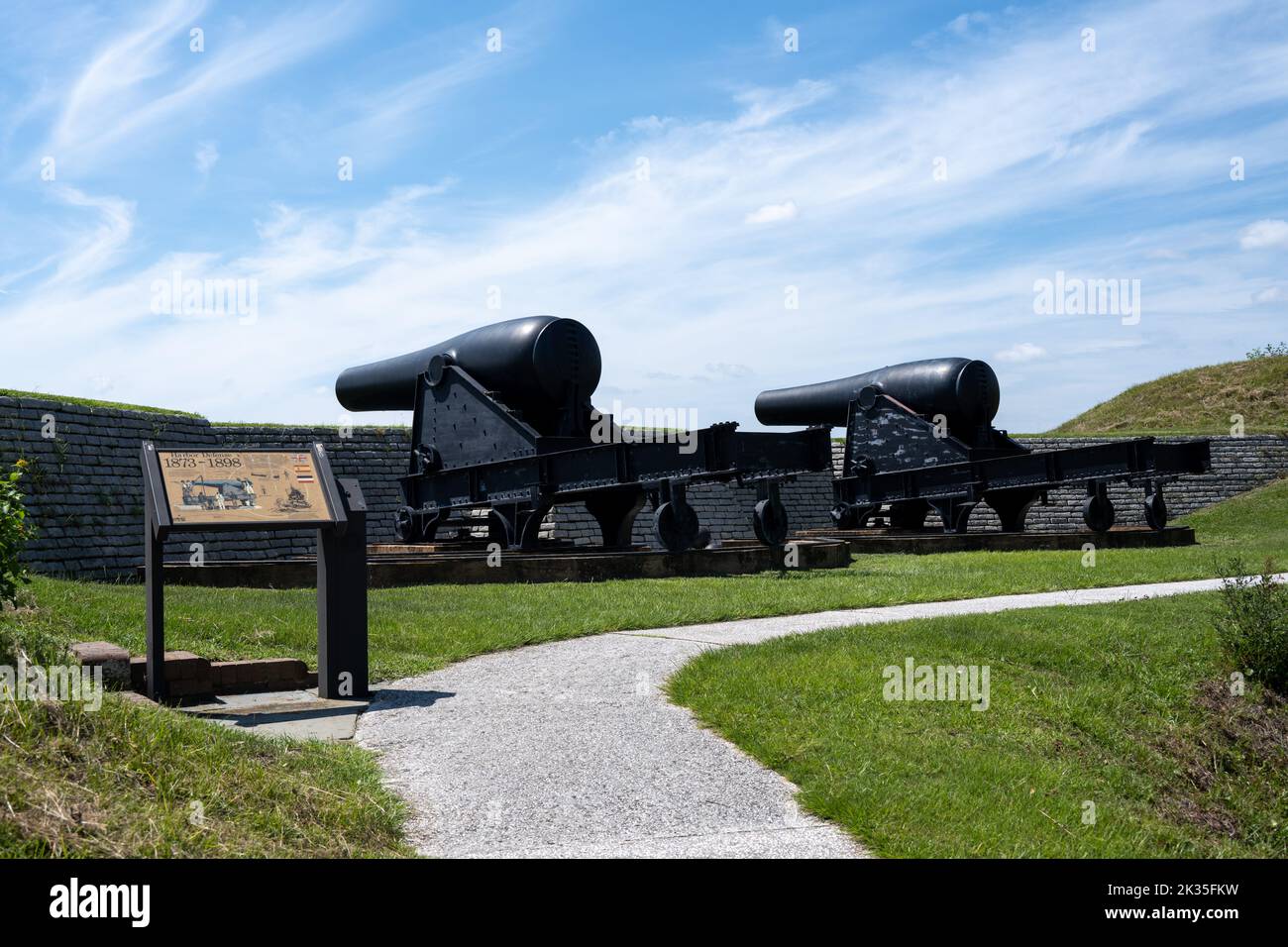 Waffenbatterien aus dem Fort Moltrie National Park Stockfoto