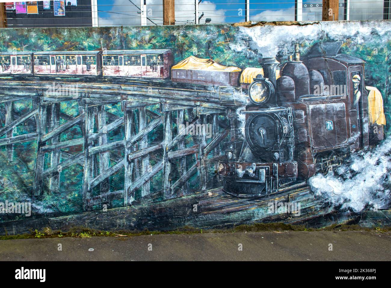 Puffing Billy Street Art, Belgrave, Victoria, Australien Stockfoto