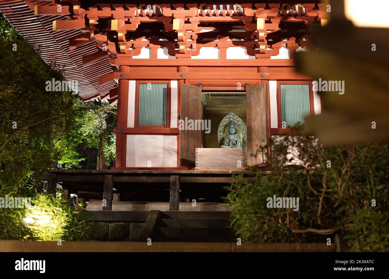 Blick auf eine Buddha-Statue Stockfoto