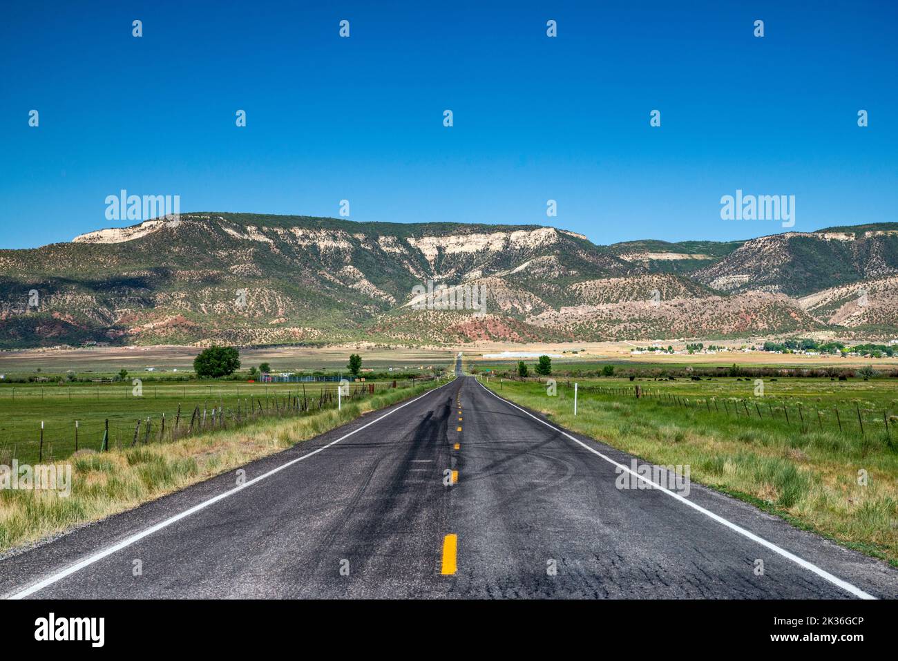 San Pitch Mountains, Blick von Utah 117, Sanpete Valley, in der Nähe der Stadt Wales, Utah, USA Stockfoto