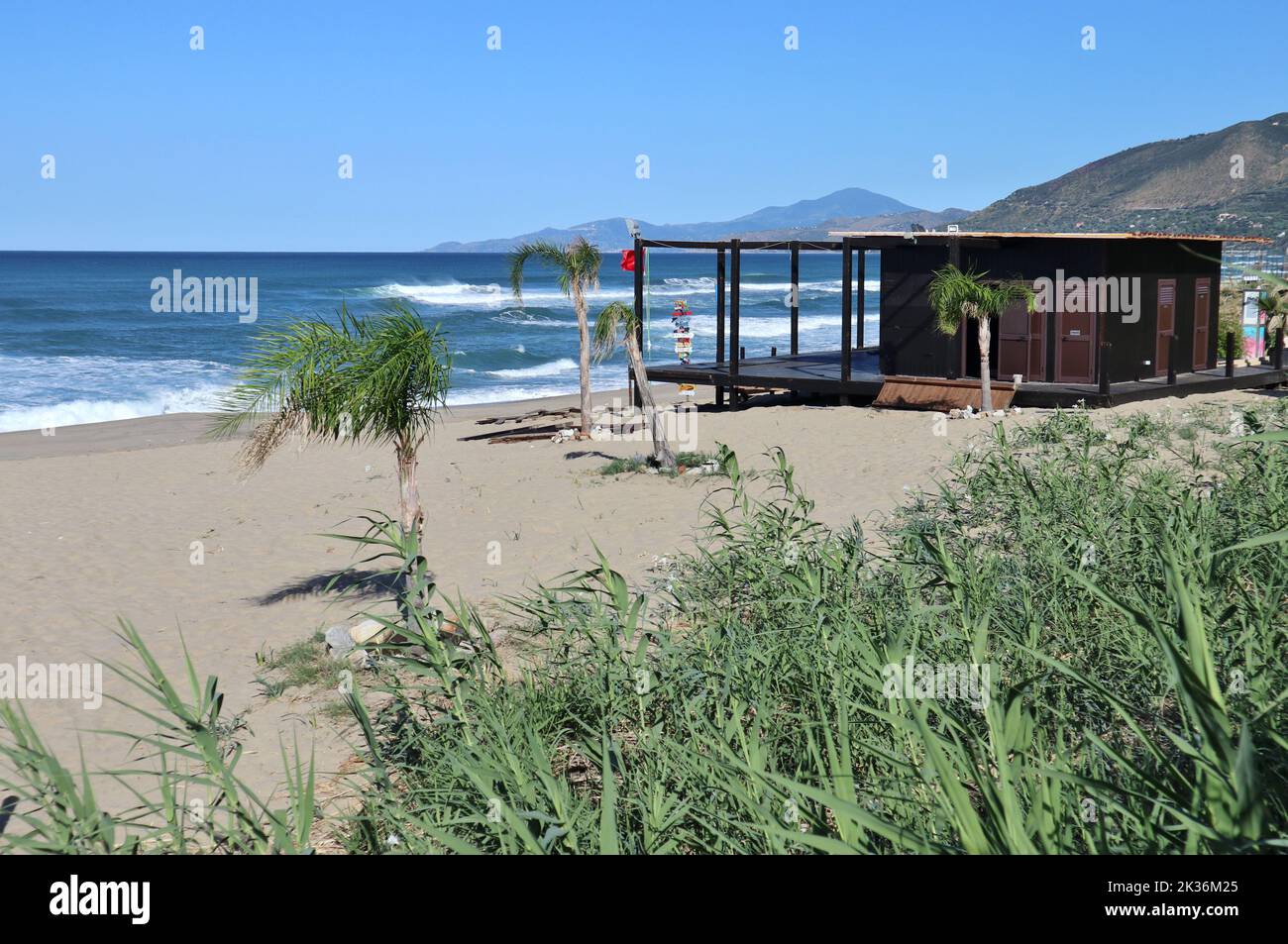 Palinuro - Lido Sunset Beach Club da Discesa Oreadi Stockfoto