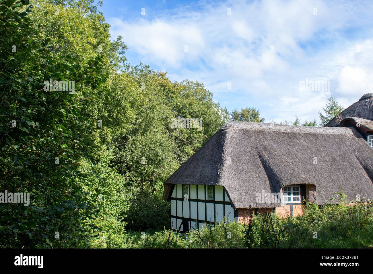 Traditionelles dänisches Haus auf dem Land. Stockfoto