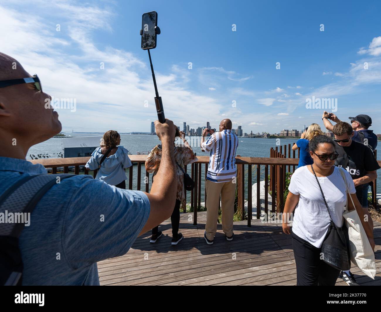 Touristen auf Little Island Stockfoto