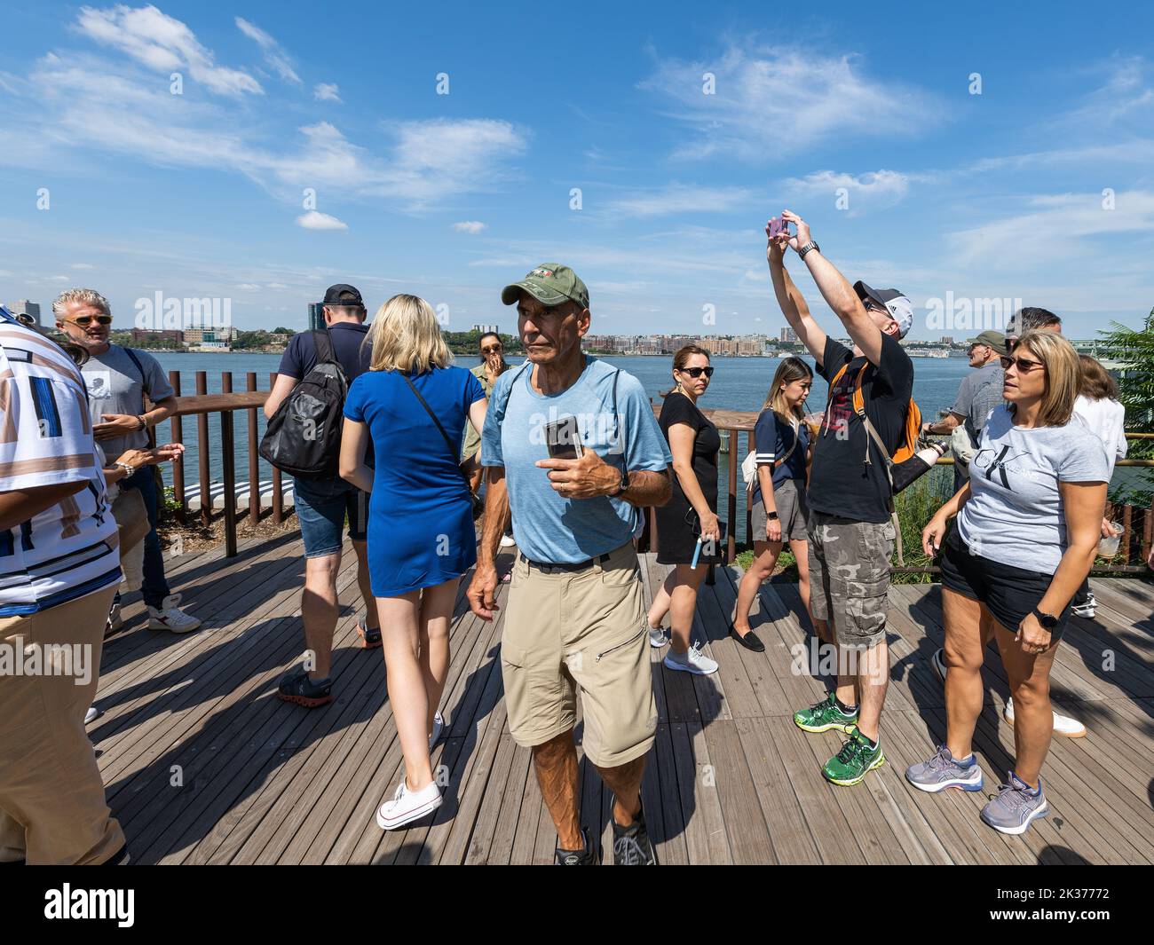 Touristen auf Little Island Stockfoto