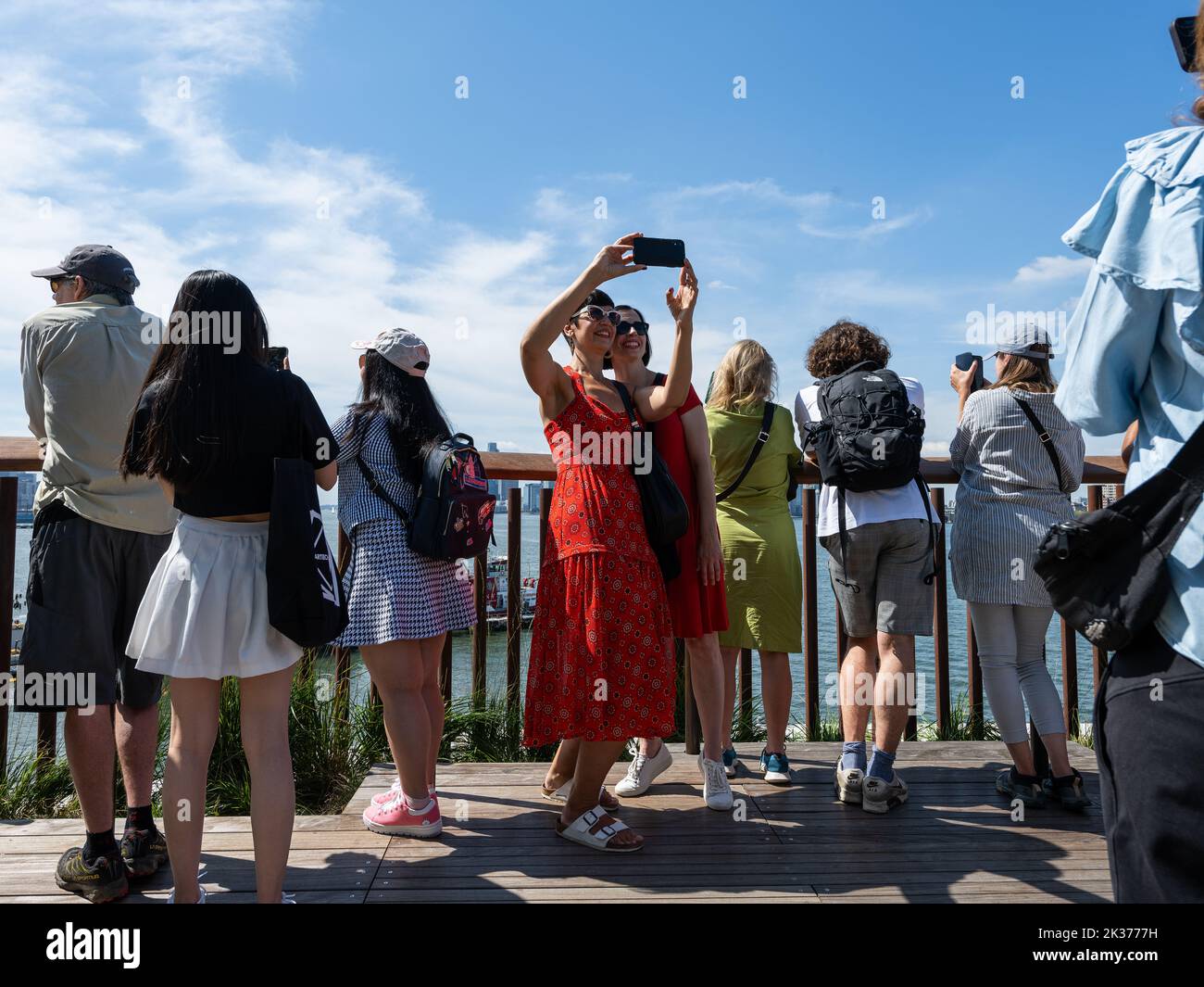 Touristen auf Little Island Stockfoto
