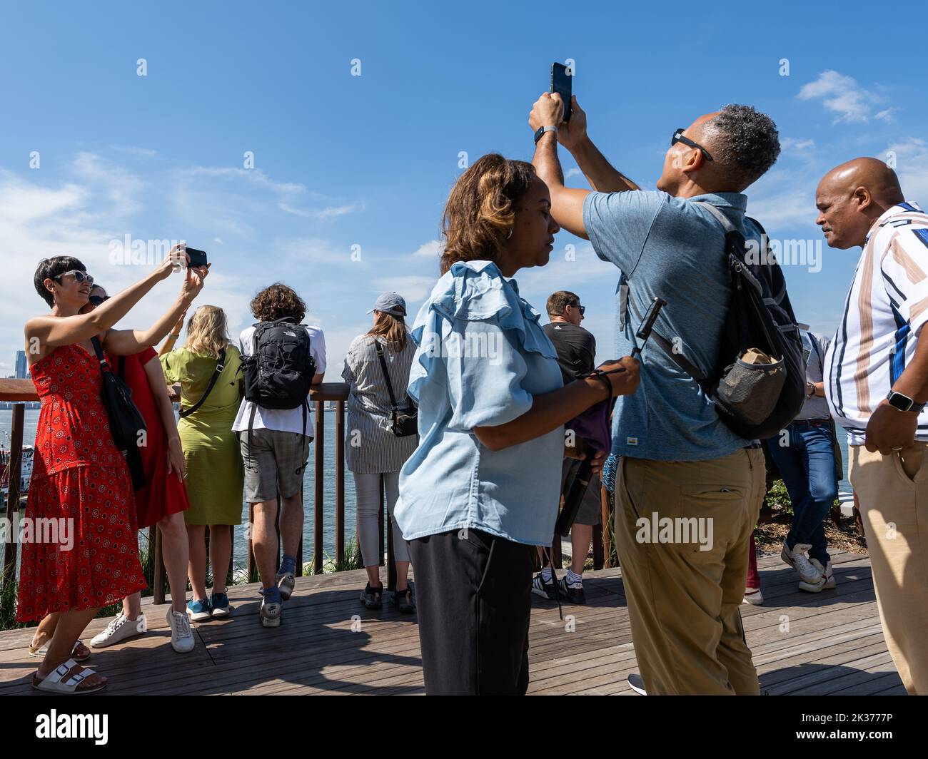 Touristen auf Little Island Stockfoto
