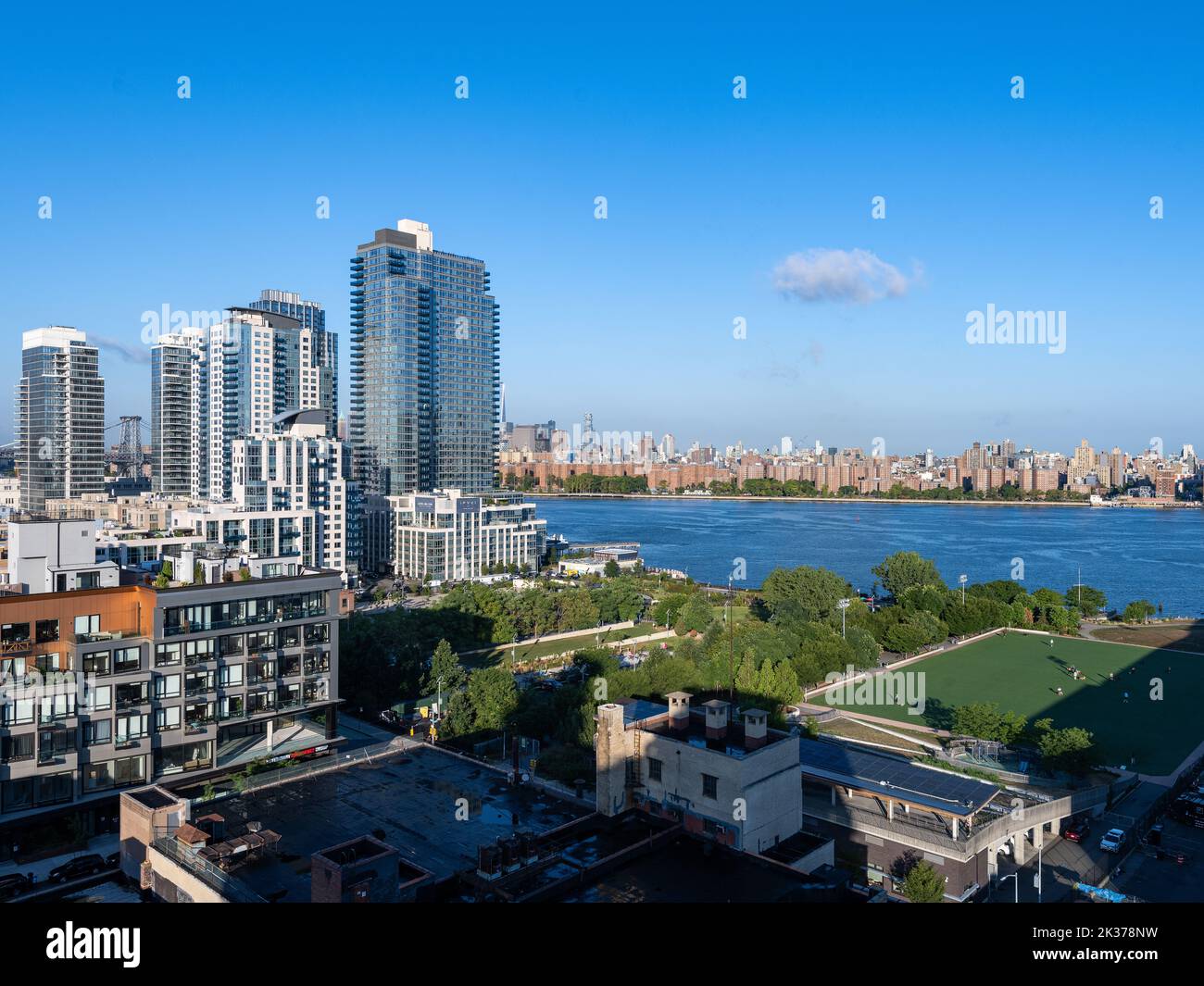 Blick auf Williamsburg aus der Vogelperspektive Stockfoto