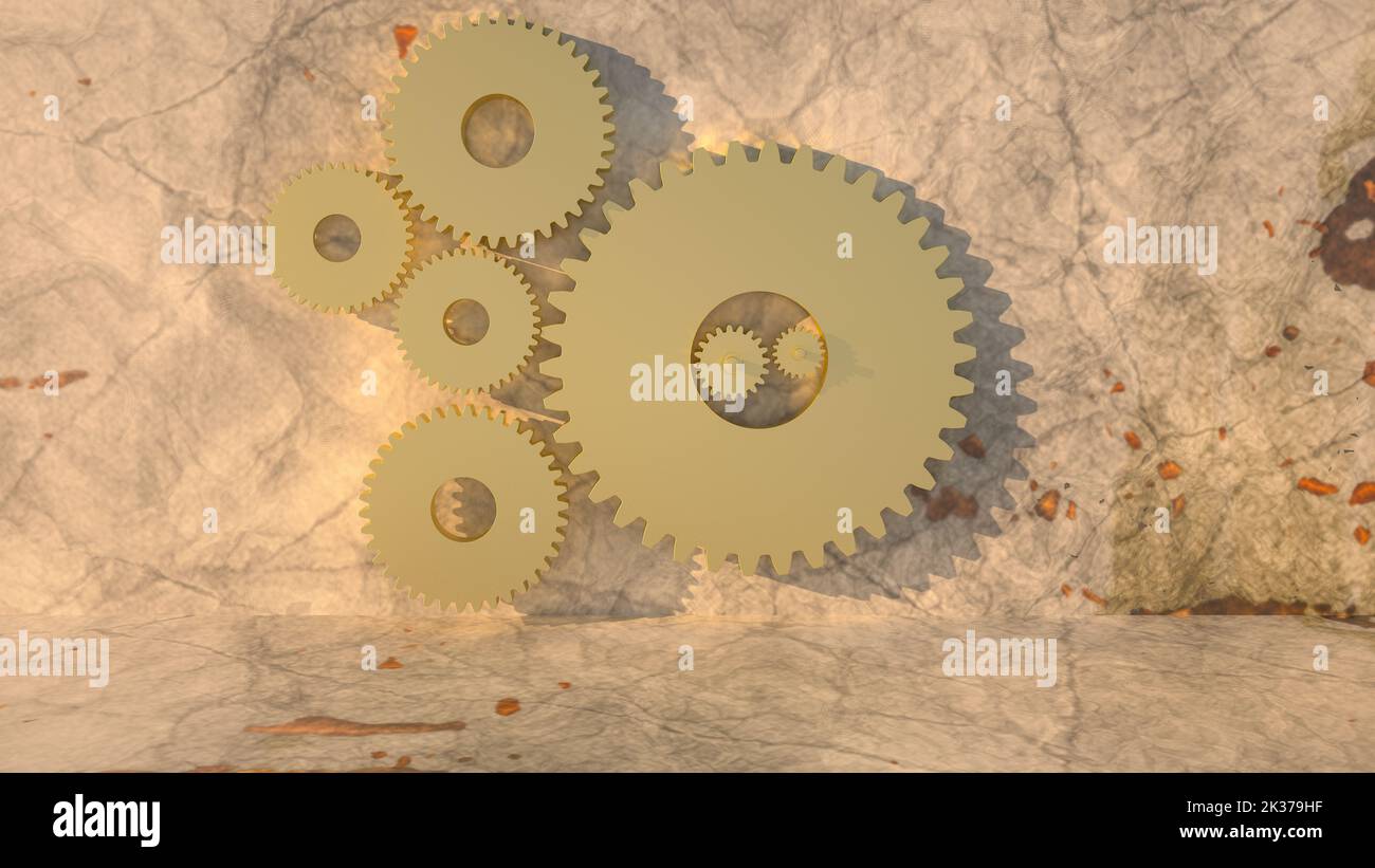 Zahnräder 3D Stockfoto