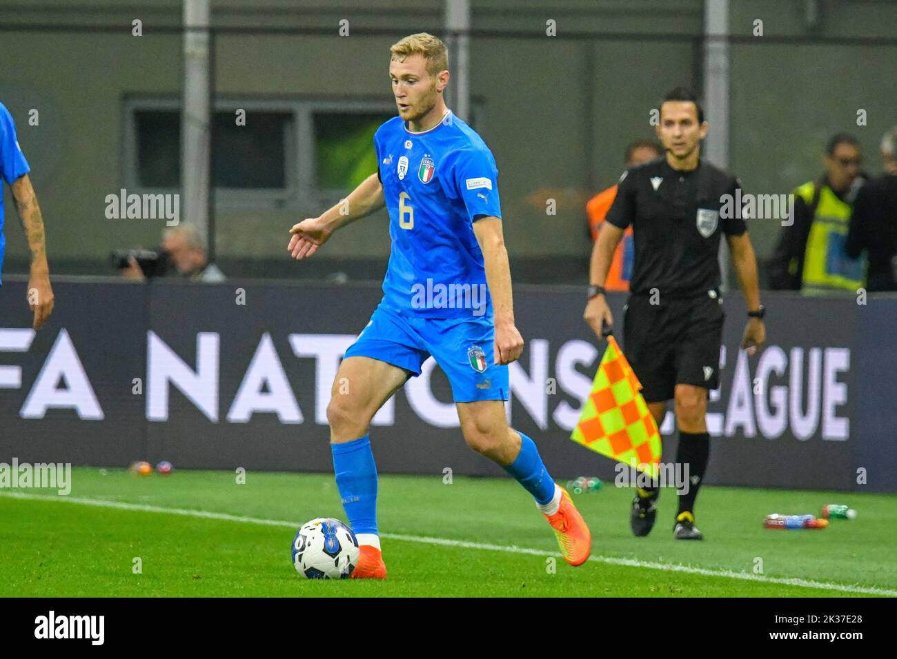 Tommaso Pobega aus Italien gegen England, Fußballspiel der UEFA Nations