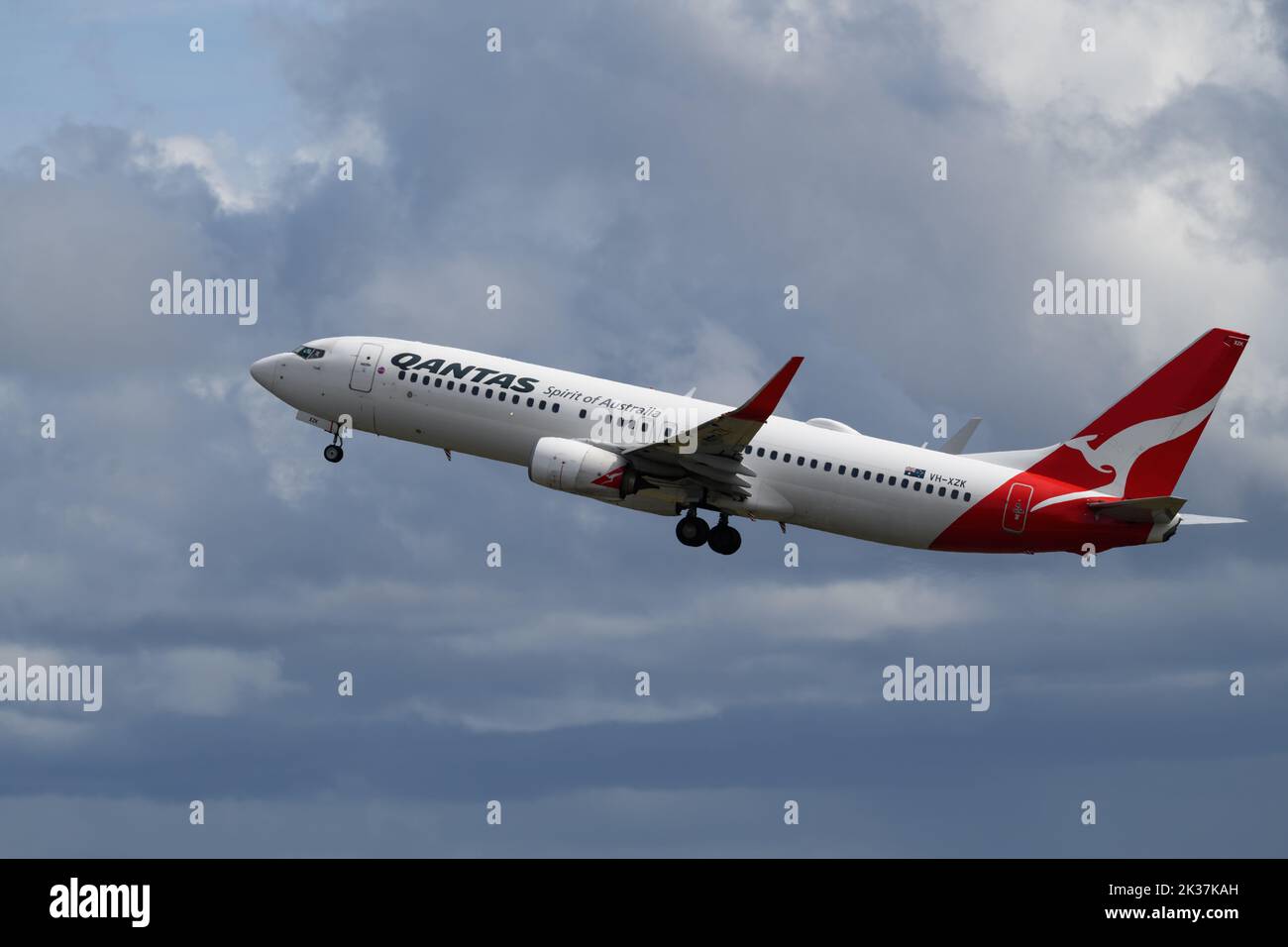 Qantas Airlines Boeing B737 ab Sydney Airport Stockfoto