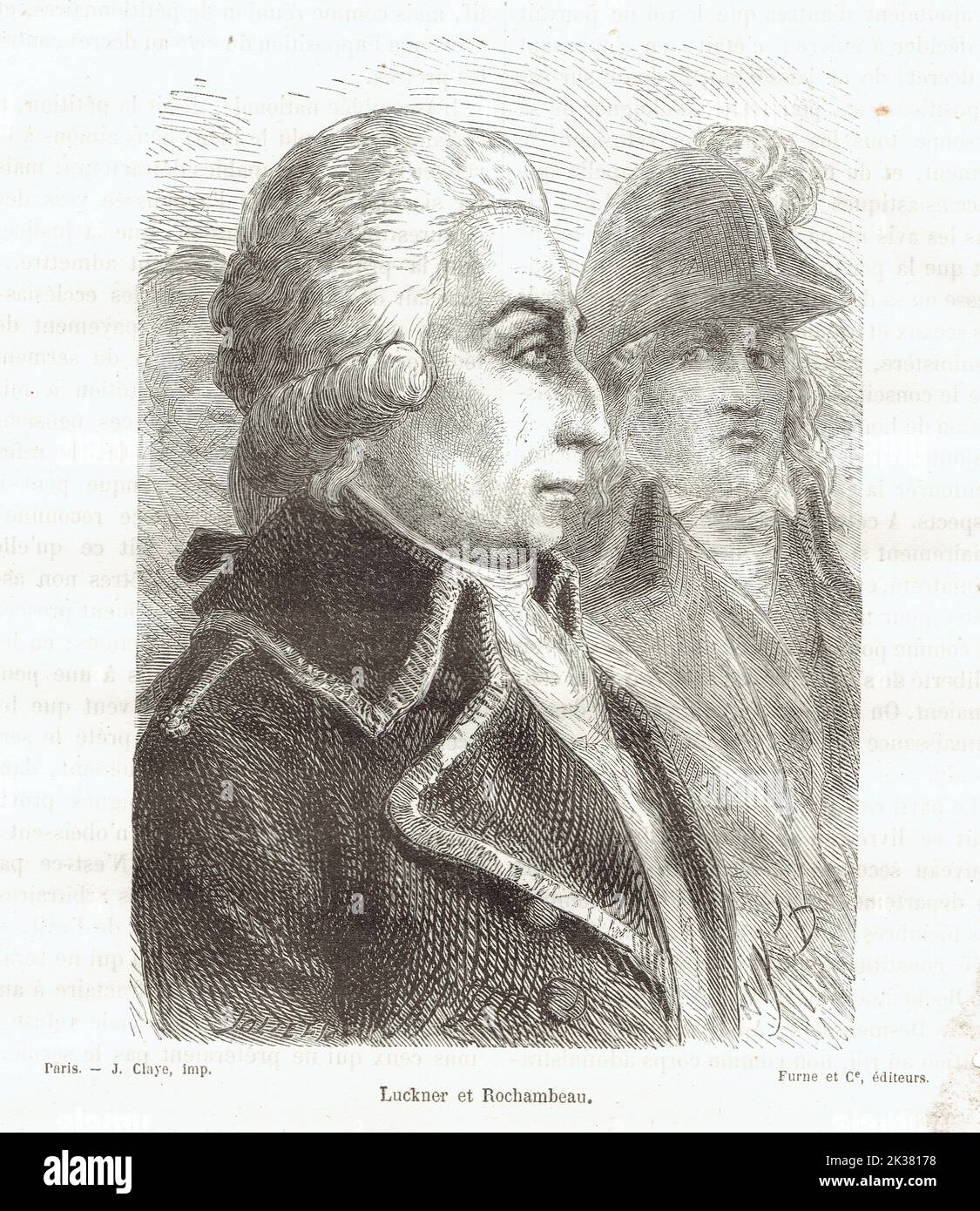 Révolution Francise : les généraux Luckner et Rochambeau Stockfoto
