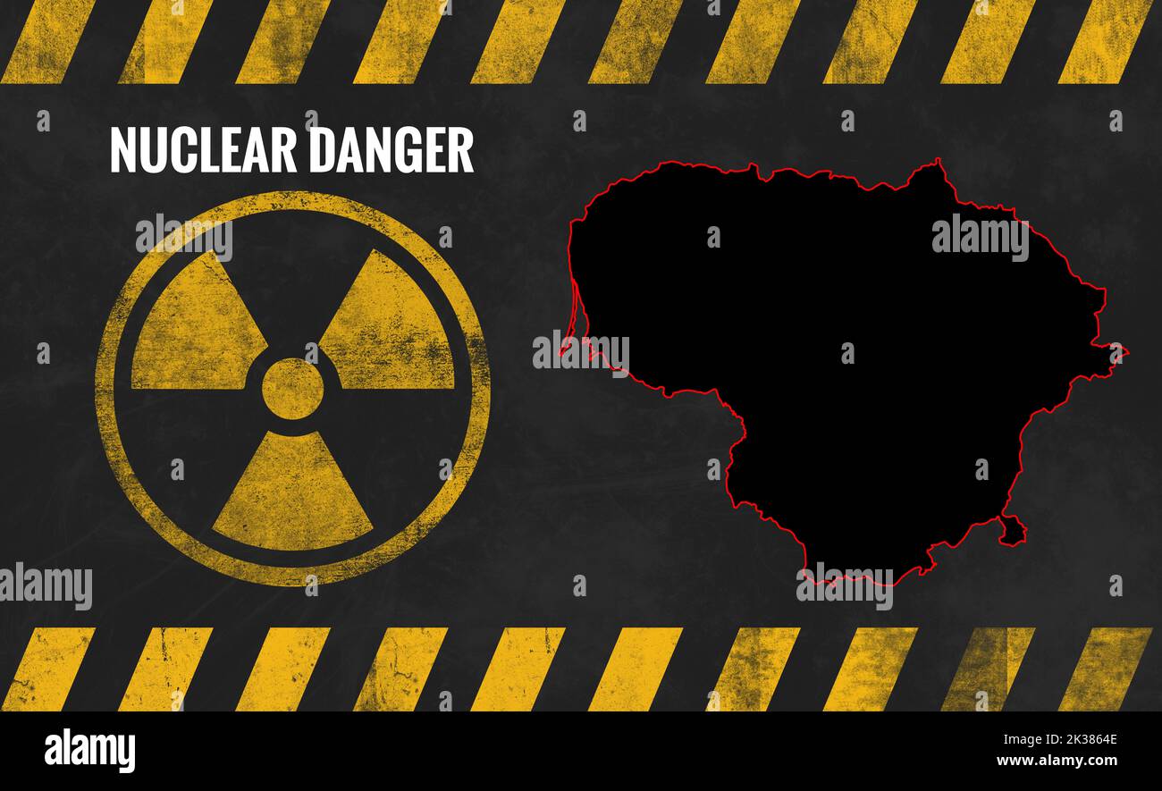 Echtes Risiko einer nuklearen Katastrophe in Litauen, nukleare Gefahr, nuklearer Angriff auf Litauen, nuklearer Krieg Stockfoto