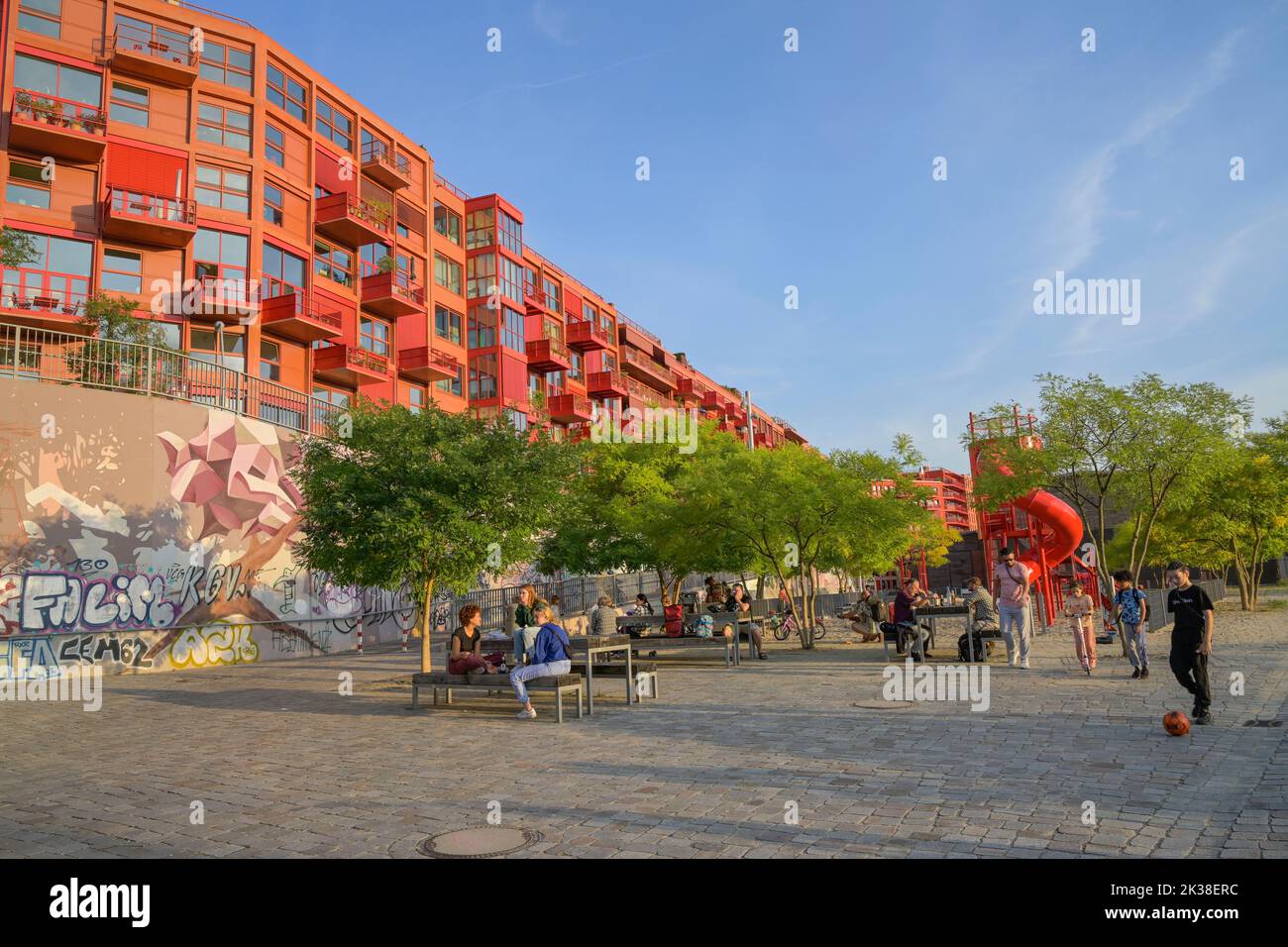 Neubauten, bin Lokdepot 14, Monumentenstraße, Kreuzberg, Friedrichshain-Kreuzberg, Berlin, Deutschland Stockfoto