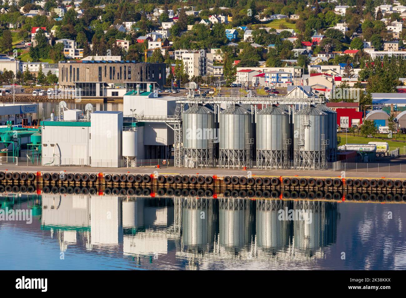 Handelshafen, Akureyri, Island, Europa Stockfoto