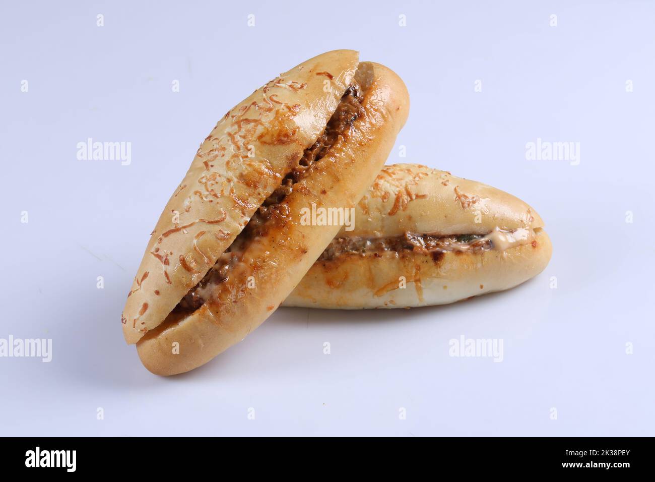 Sandwich auf weißem HintergrundSandwich auf weißem Hintergrund Stockfoto