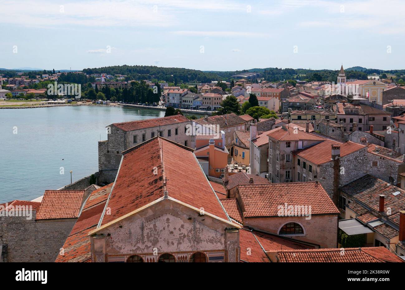 Die Euphrasische Basilika in Porec, Kroatien, aus der Vogelperspektive Stockfoto