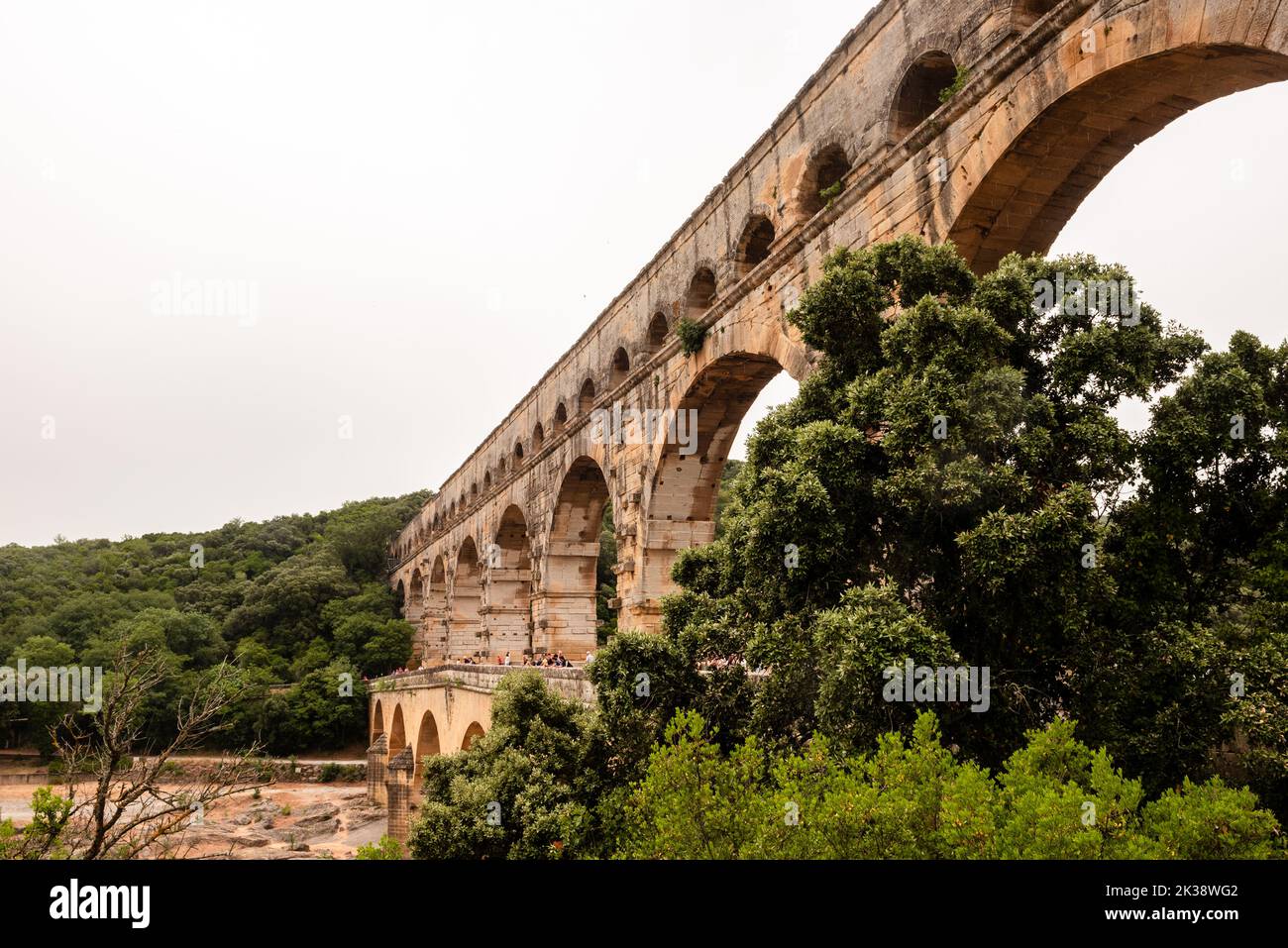 Die pont du Gard ein antikes römisches Aquaduc Stockfoto